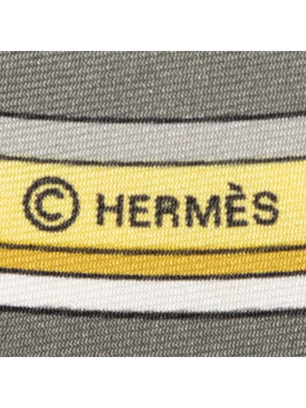 Hermes Scarf Gray Yellow Orange Silk